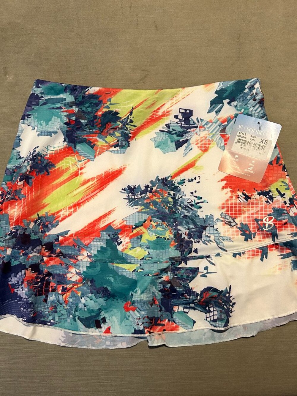 NWT SOFIBELLA Abstract Geometric Bella-Lite Athletic Tennis Skort XS